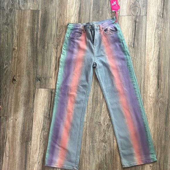 Justice Purple and Pink Tie-Dye Jeans - Picture 2 of 4